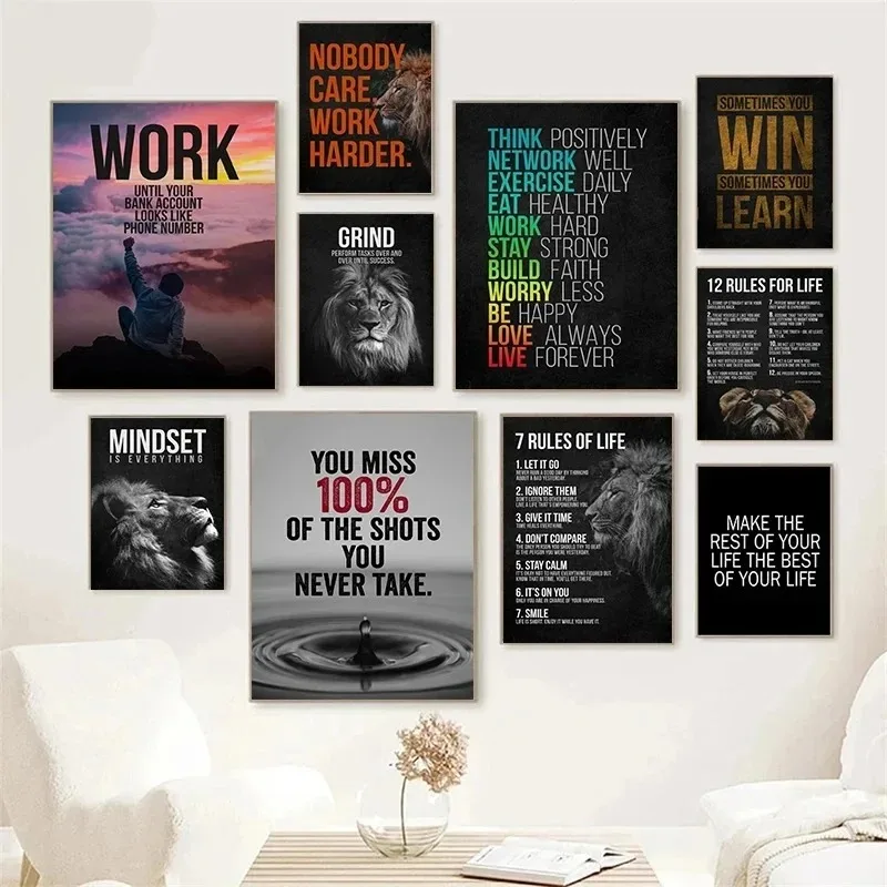 Мотивационные цитаты художественный современный стиль принты на холсте предмет