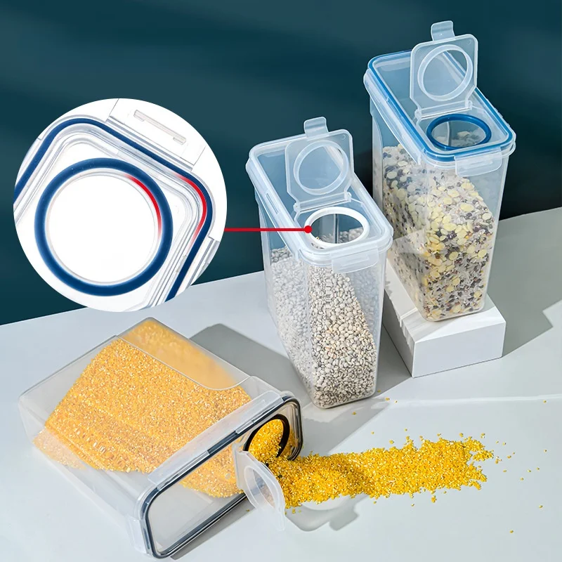 

Pet Dog Food Storage Container Kitchen Sealed Flip Cover Grain Box Refrigerator Fresh-keeping Box Fresh Milk Powder Can Case New