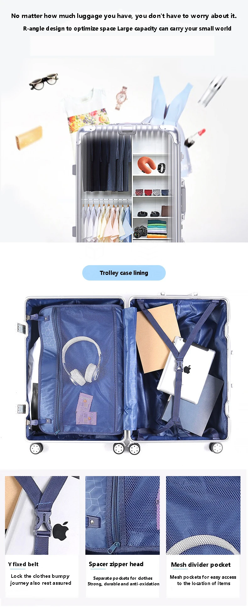 20 Inch Designer Luggage Trolley Case Small Boarding Lightweight Suitcase Million Silent Luggage With Wheels