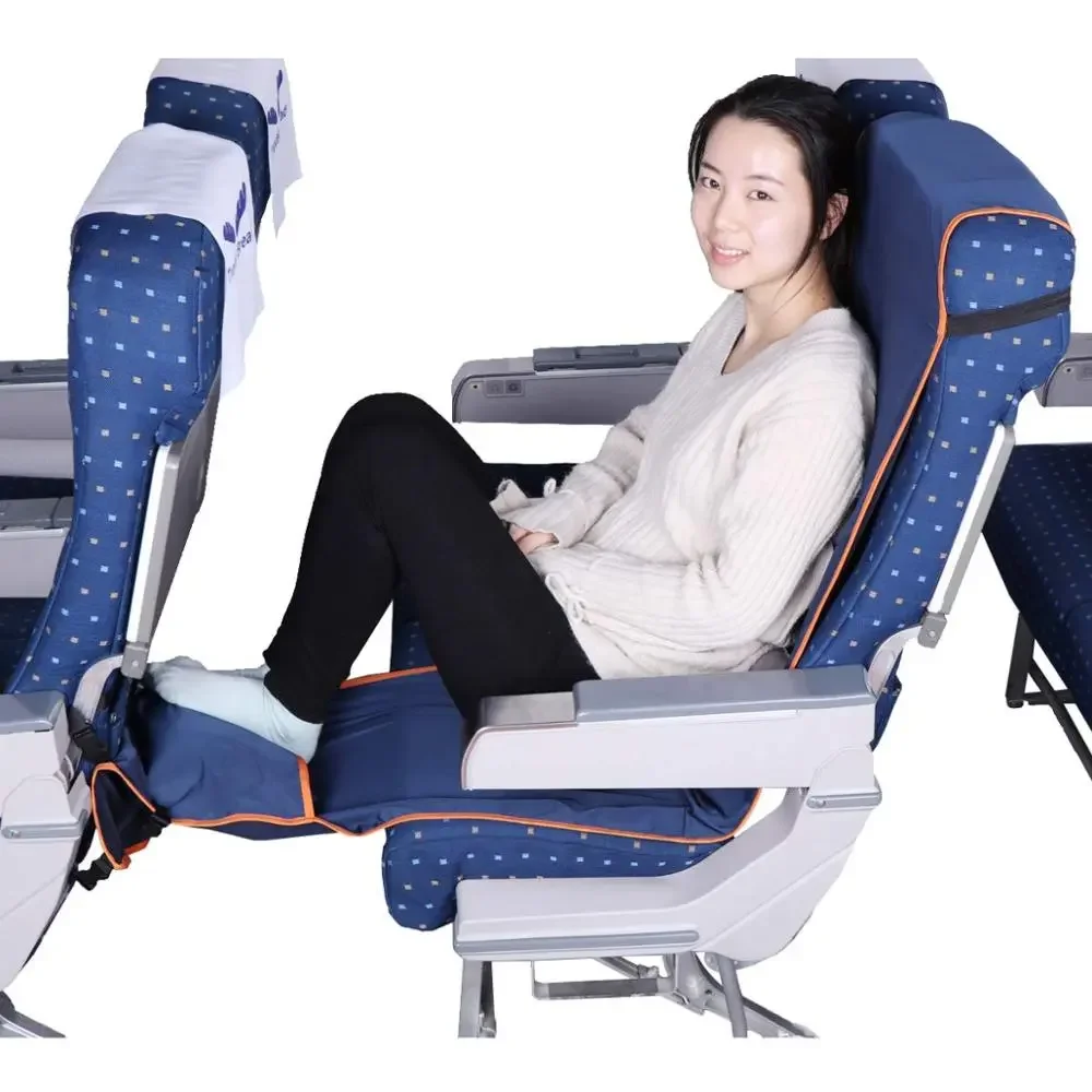 

2023NEW Adjustable Footrest Hammock with Inflatable Pillow Seat Cover for Planes Trains Buses