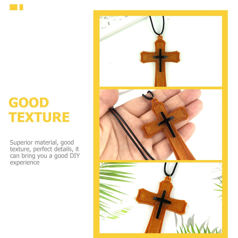 2pcs Cross Pendant Shaped Epoxy Silicone Mold DIY Cross Charm Ornament Mold Handicraft Silicone Mold