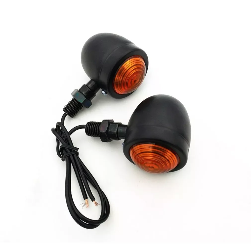 

x Universal Motorcycle AMBER & Black Mini Turn Signals Brake Running Lights Turn Signals Indicators