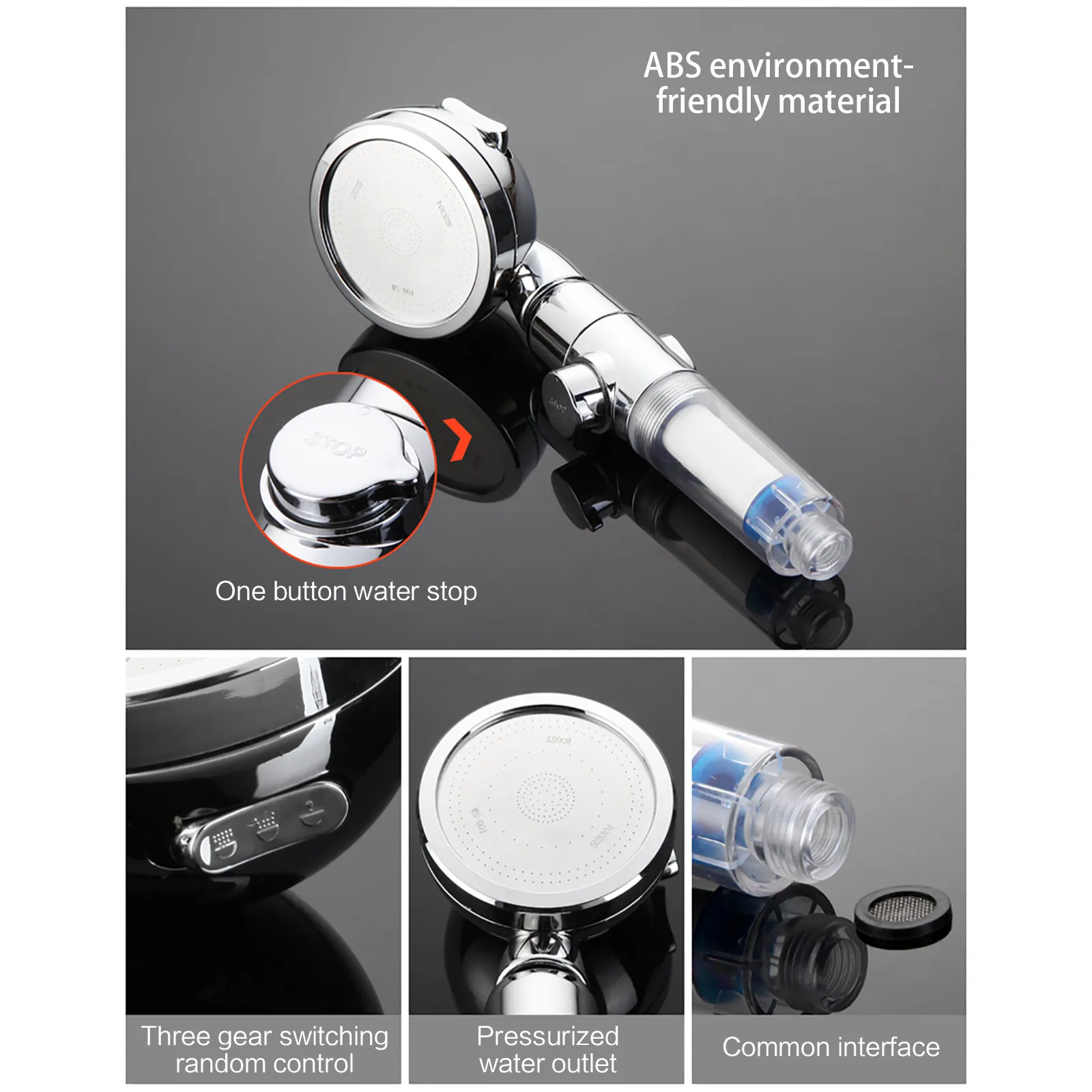 Ручная Лейка для душа высокого давления 3 мощных насадки кронштейн подачи воды с