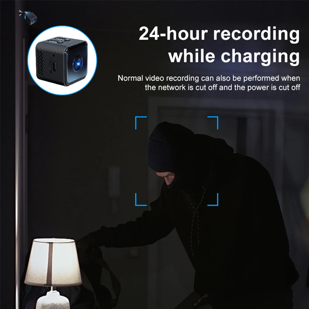 

Камера видеонаблюдения 1080P с инфракрасным ночным видением и Wi-Fi, беспроводная камера безопасности с ИИ-датчиком присутствия, встроенным микрофоном и дистанционным мониторингом