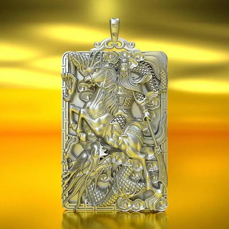

National tide domineering Wu Cai Shenyi Bo Yuntian Guan Gong necklace male Guan Yu pendant retro amulet pendant male
