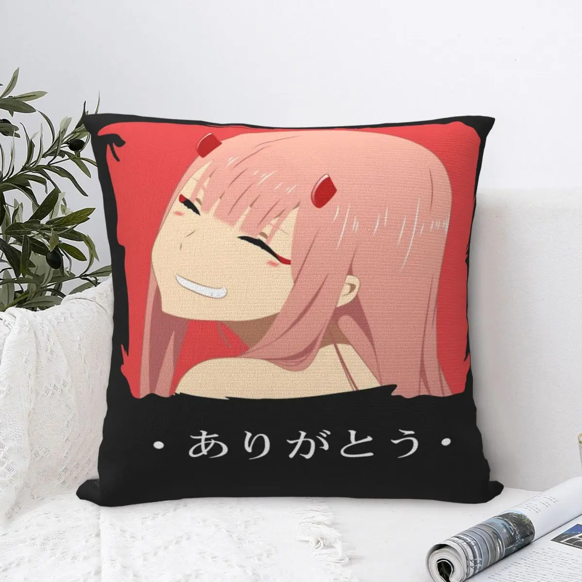 Чехол для подушки Zero Two Smile Arigatou летняя наволочка дивана декоративная гостиной |