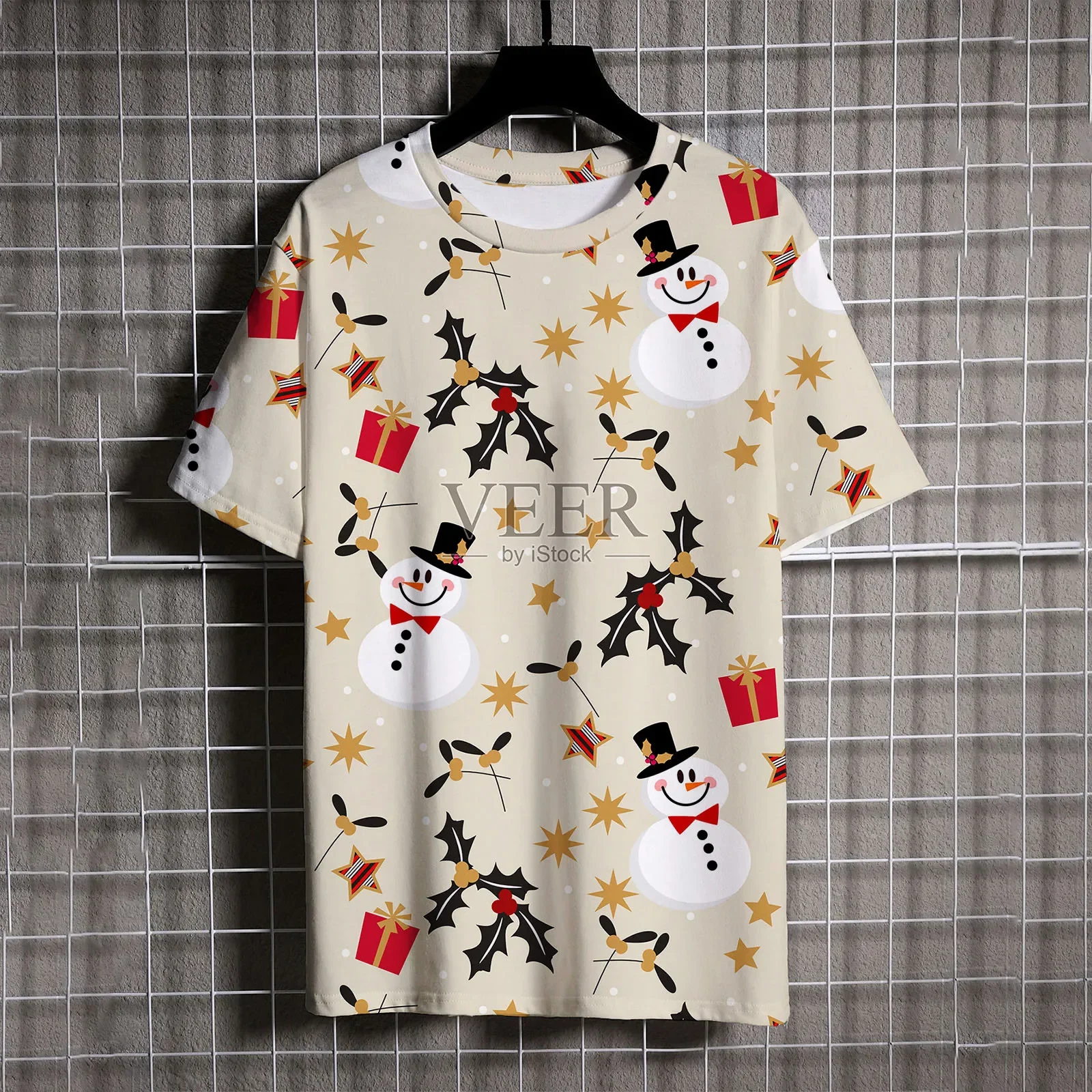 Футболка мужская с 3D-принтом Санта-Клауса свободная рубашка короткими рукавами