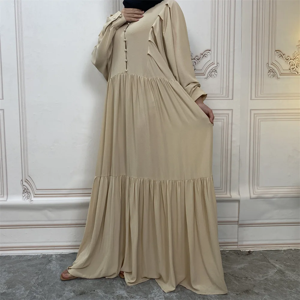 

Eid Chiffon Dress Muslim Abaya Kaftan Dubai Caftan Marocain Abayas for Women Jilbab Islam Clothing Solid Long Dresses Loose Robe