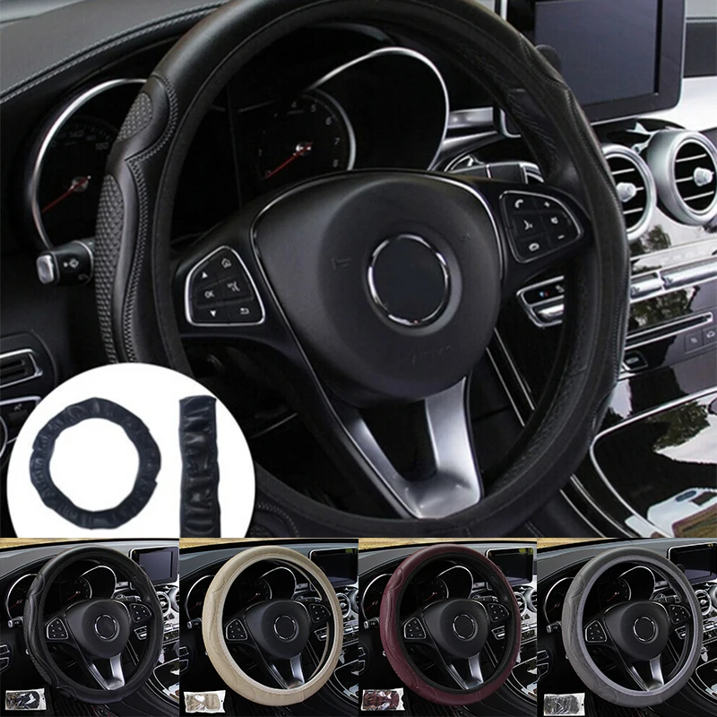 

Universele Auto Stuurhoes Ademende Anti Slip Lederen Steering Covers Geschikt Auto Decoratie Stuurhoes