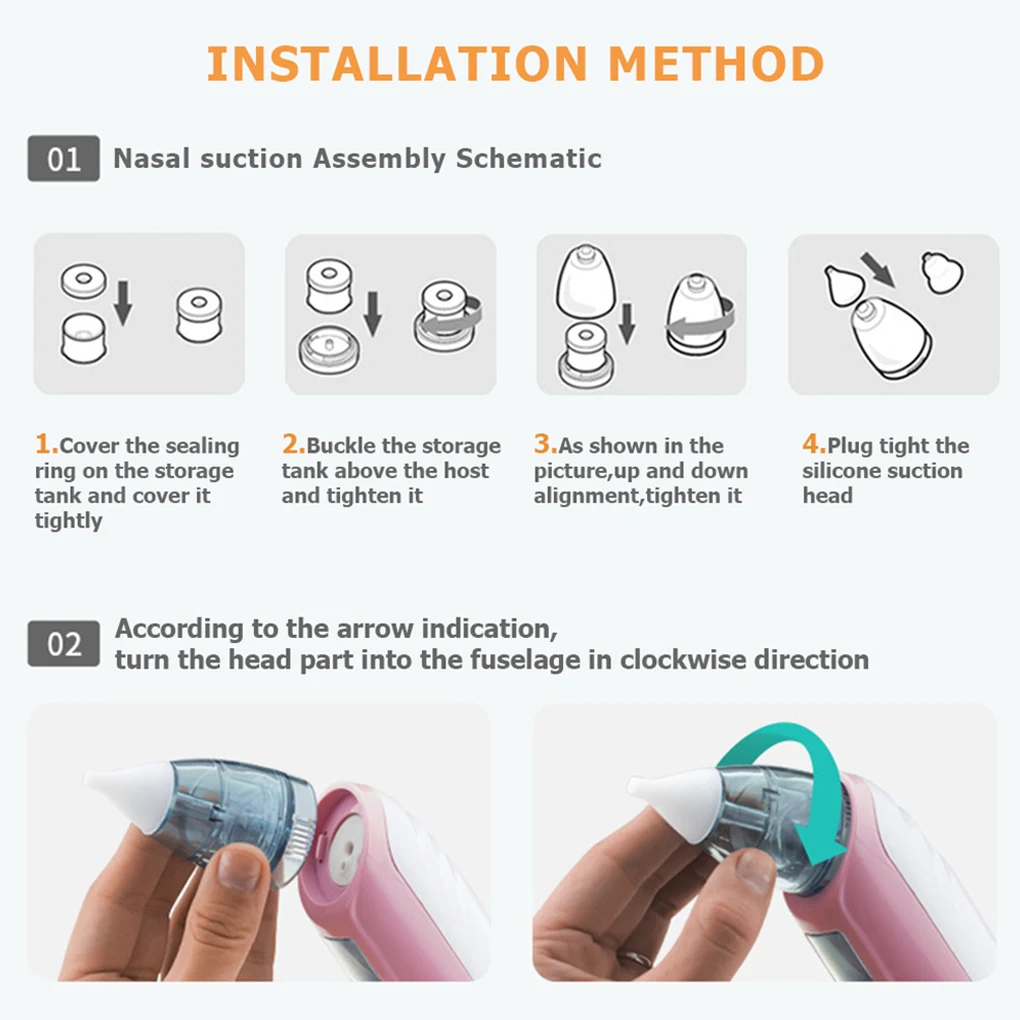 

Brand New Baby Nasal Aspirator Electric Adjustable Nose Sucker Plastic Portable Newborn Nose Aspirator