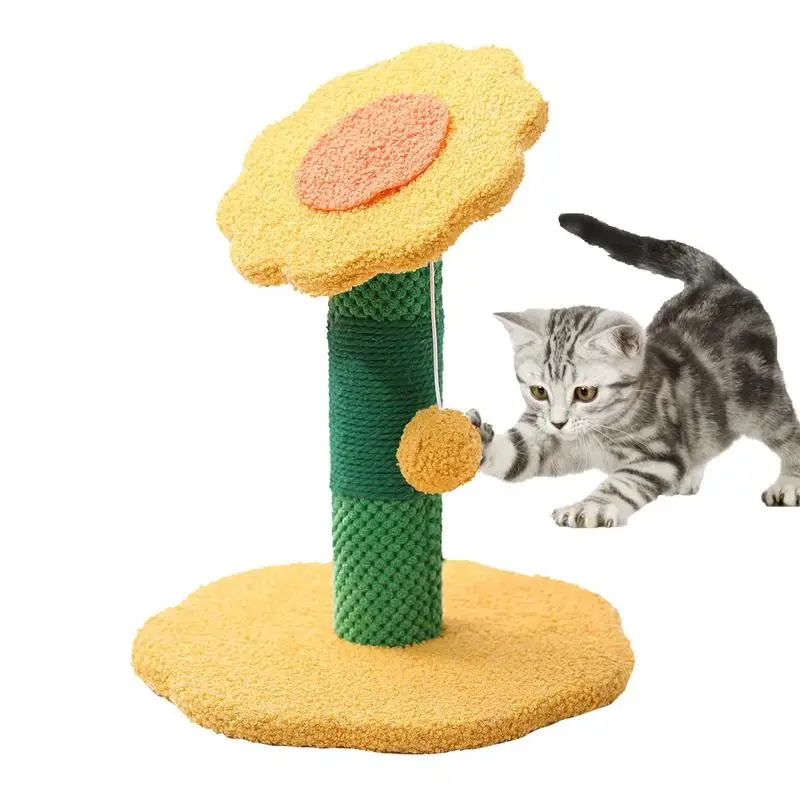 

Cat Tree Scratching Post Pet Toy Indoor Sunflower Velvet Climbing Rack Cat Supplies Multi-Purpose Cat Activity Tool For Medium
