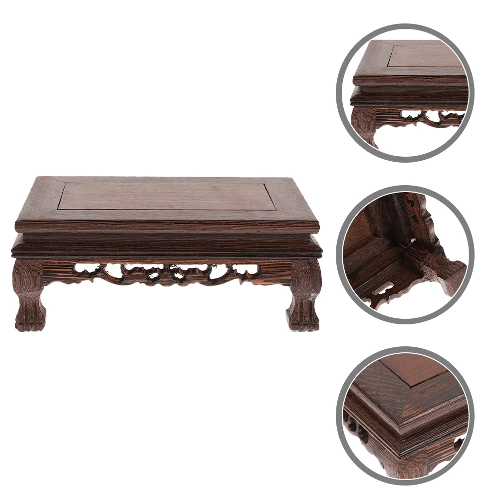 

Flower Pot Bottom Craft Base Office Show Rack Vases Decorative Wooden Planter Holder