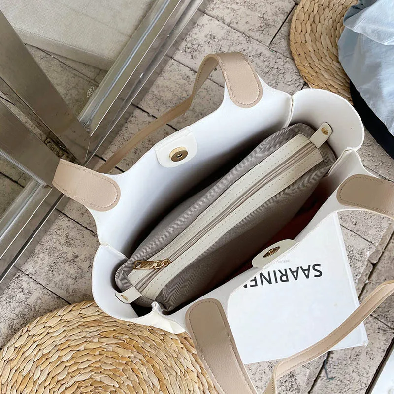 2022 New Fashion Casual Travel Shopping Bag for Women Handbag PU Leather Armpit Shoulder Bags Zipper Female Hand Tote Purse