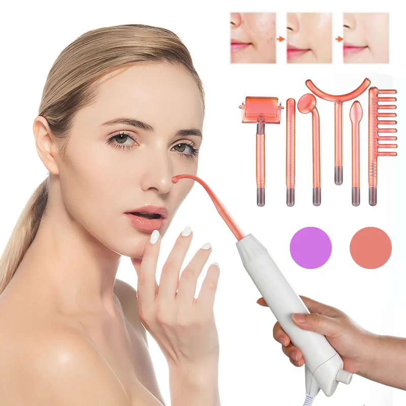 

High Frequency Facial Machine Electrotherapy Wand Glass Tube Spot Acne Remover Beauty Tool Face Cleansing Skin Tightening Device