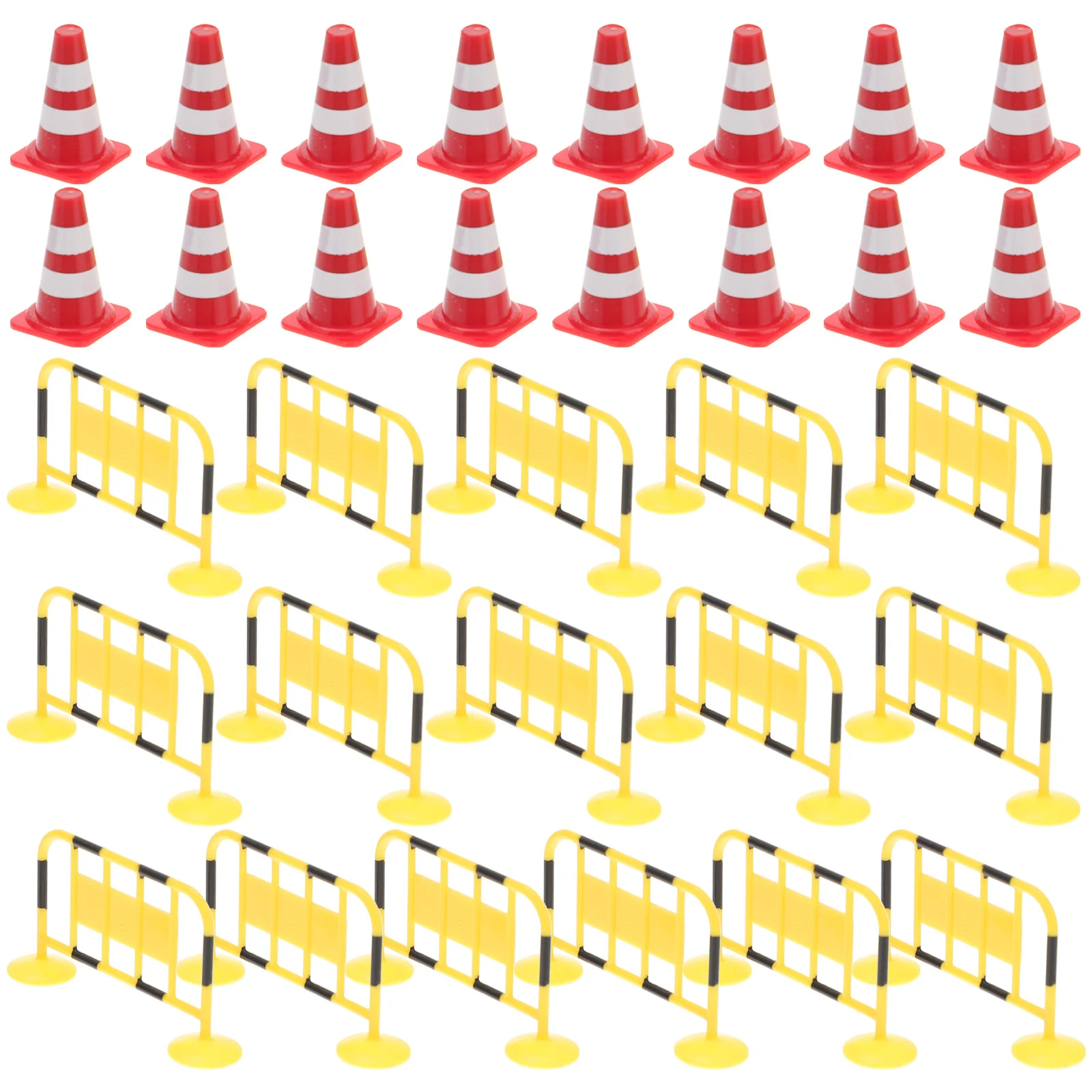 

32 Pcs Road Sign Barricade Plastic Playes Mini Roadblock Toy Traffic Cone Cognitive Toys Abs Fences Cones Fitness Light stick