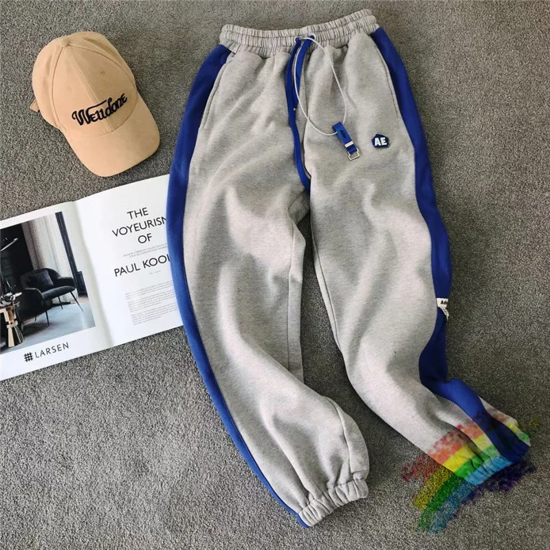 

2021FW Ader Error Sweatpants Men Women Blue Stripe Adererror Tape Lounge Pants Plus Velvet Trousers