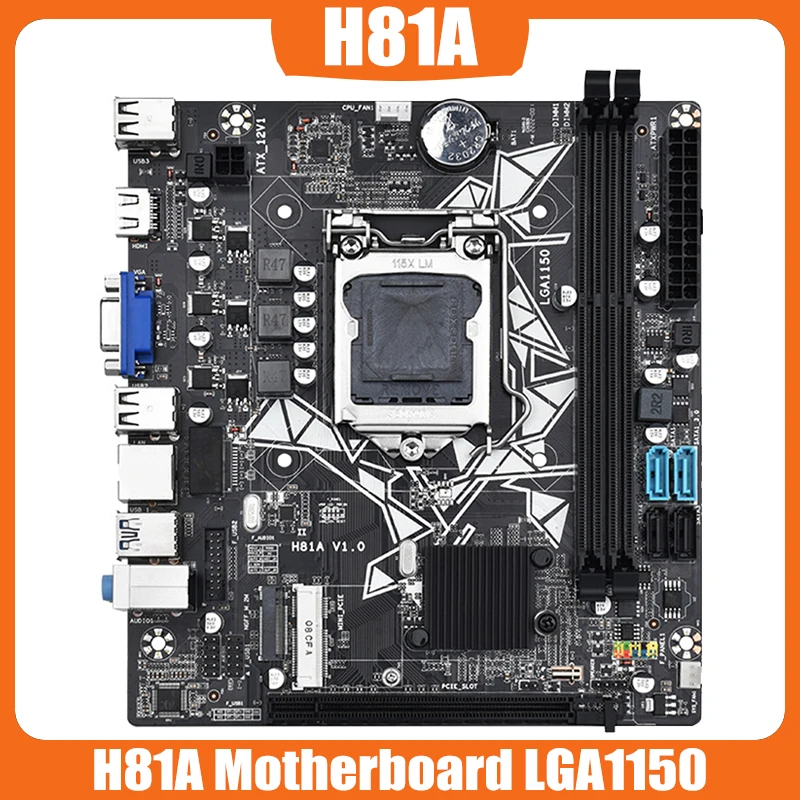 

Motherboard M-ATX 16GB LGA1150 H81A Desktops MainBoard 2 X DDR3/DDR3L PCI-E 8X Graphics Slot 4K HD VGA+HDMI-Compatible Interface