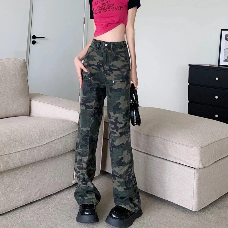 

ILARES Pant Jeans Women Cargo Pants Woman Streetwear Korean Fashion Y2k Vintage Clothes Female Clothing Women's Baggy High Waist