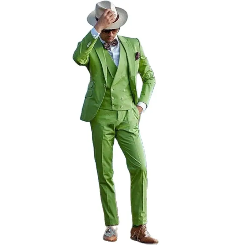 

Оливково-зеленый костюм из 3 предметов с заостренным лацканом, костюм лучшего мужчины для официального шафера, смокинга для свадьбы, выпуск...