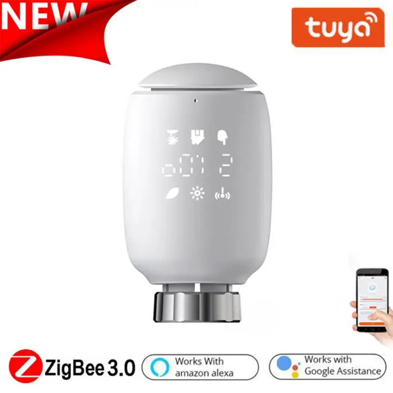 

Tuya ZigBee3.0 Smart Radiator Actuator Programmable Thermostatic Radiator Valve Temperature Controller Voice Control via Alexa