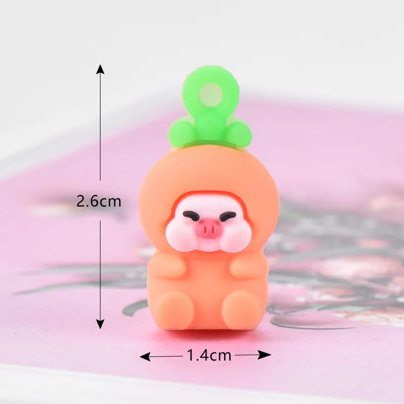 10 шт./лот симпатичная свинка ПВХ мягкие резиновые Подвески Мультяшные животные