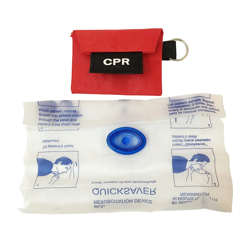 

1Pc Portable CPR Emergency Mask One Way Valve Respirator Mask First Aid Kit Key chain