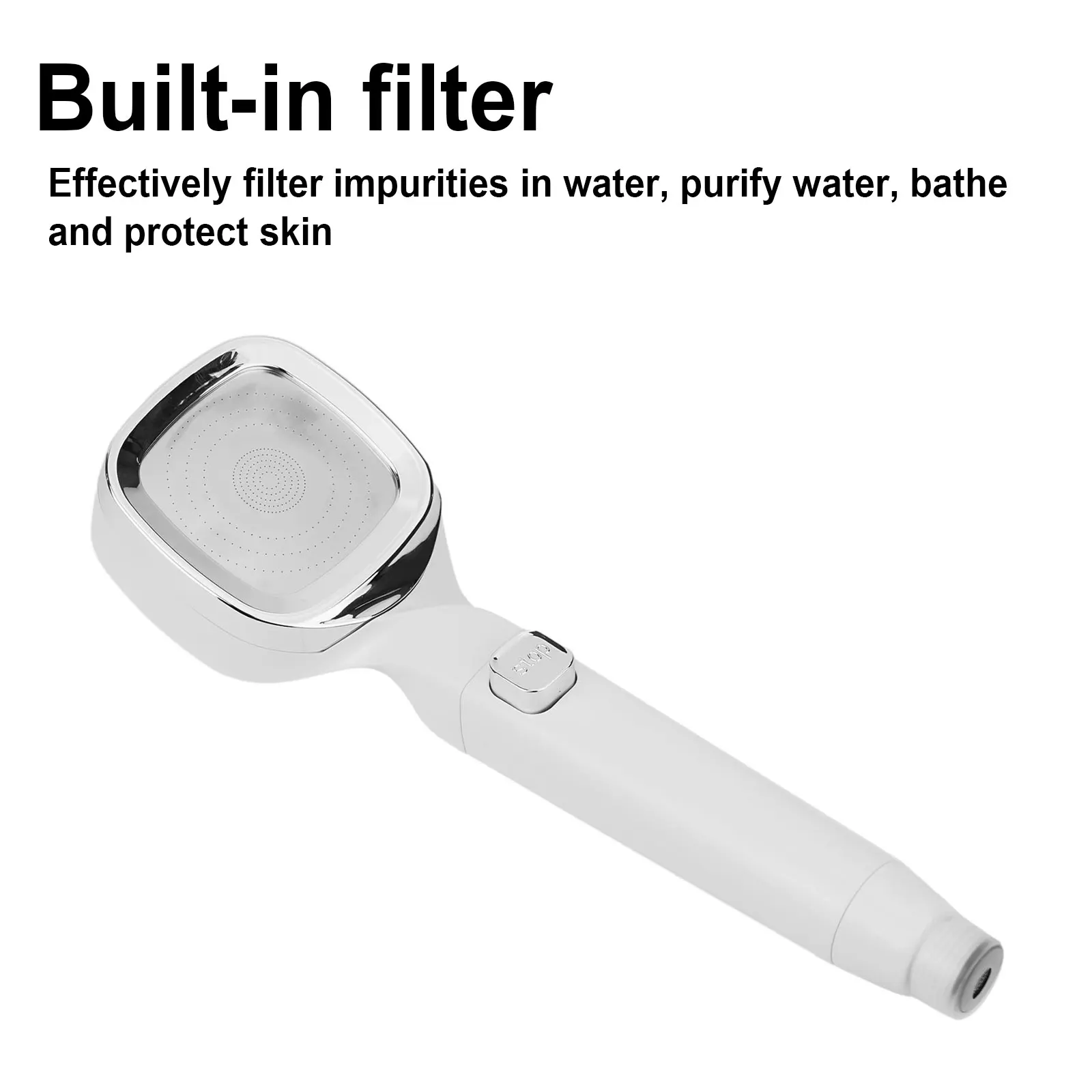Electroplating ABS Shower Head Showerhead Built-in Filter High Pressure Sprayer Nozzle Water Saving