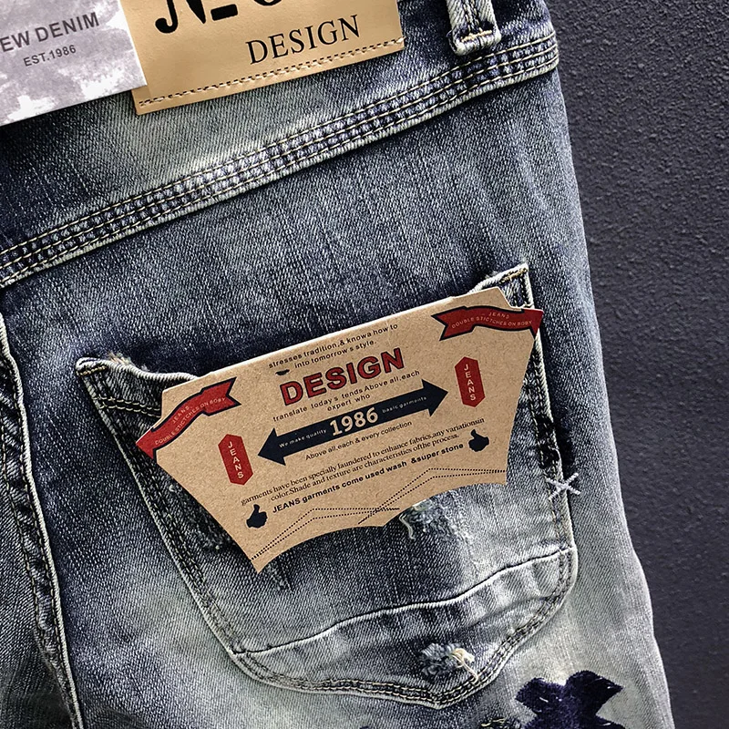 Джинсовые шорты-бермуды мужские летние новые модные рваные шорты до колена с