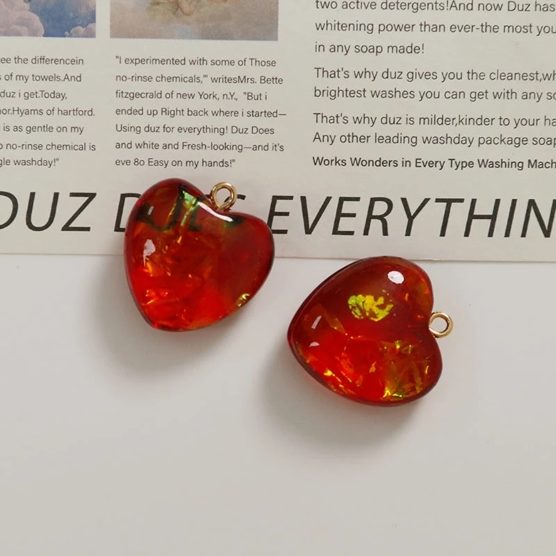 Подвеска в виде сердца из смолы, 24 х2, 2 мм, искусственная форма, подвески для женщин, «сделай сам», любовь, ювелирные изделия, ожерелья, фурнитура для изготовления 5 цветов