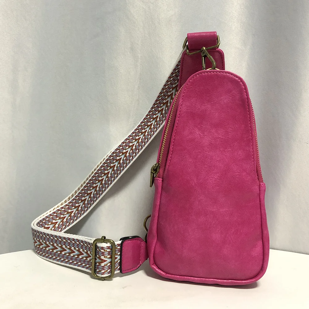 Vintage Leather Sling Bag Women Luxury Designer Leopard Guitar Strap Crossbody Chest Bags Ladies Fashion Versatile Fanny Packs