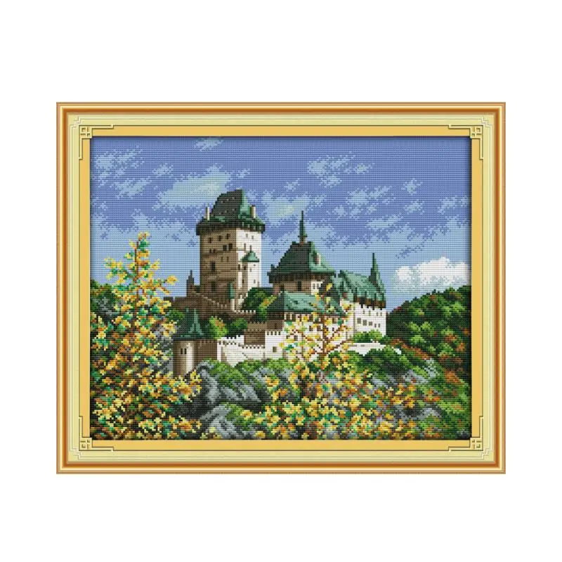 

The beautiful scenery of Poland cross stitch kit 14ct 11ct count printed canvas stitching embroidery DIY handmade needlework