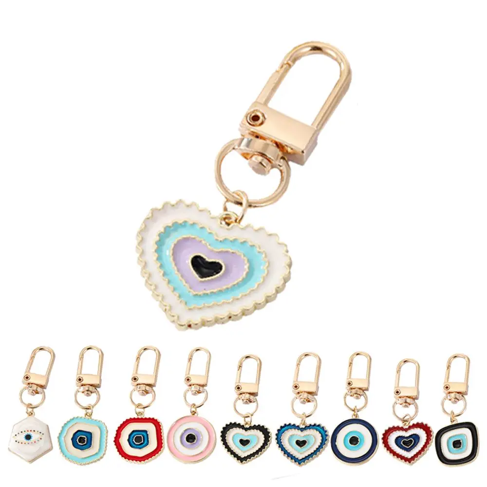 

Boho Irregular Heart Evil Eye Keychain Keyring For Friends Couples Blue Eye Bag Car Phone Charm Accessories Jewelry
