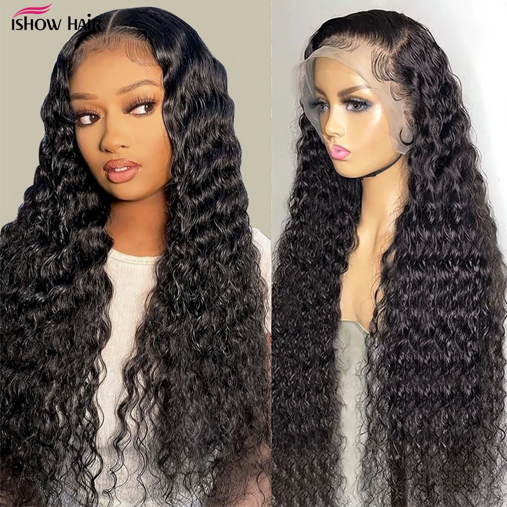 

Brazilian Water Wave Lace Front Human Hair Wigs 13x4 Lace Front Wigs Pre-Plucked with Baby Hair Remy Human Hair Wigs 150 Density