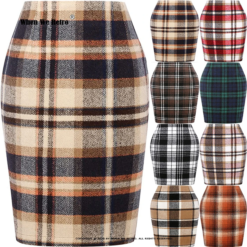 Skirt For Women Back Zipper Slit Midi Skirt Vd3594