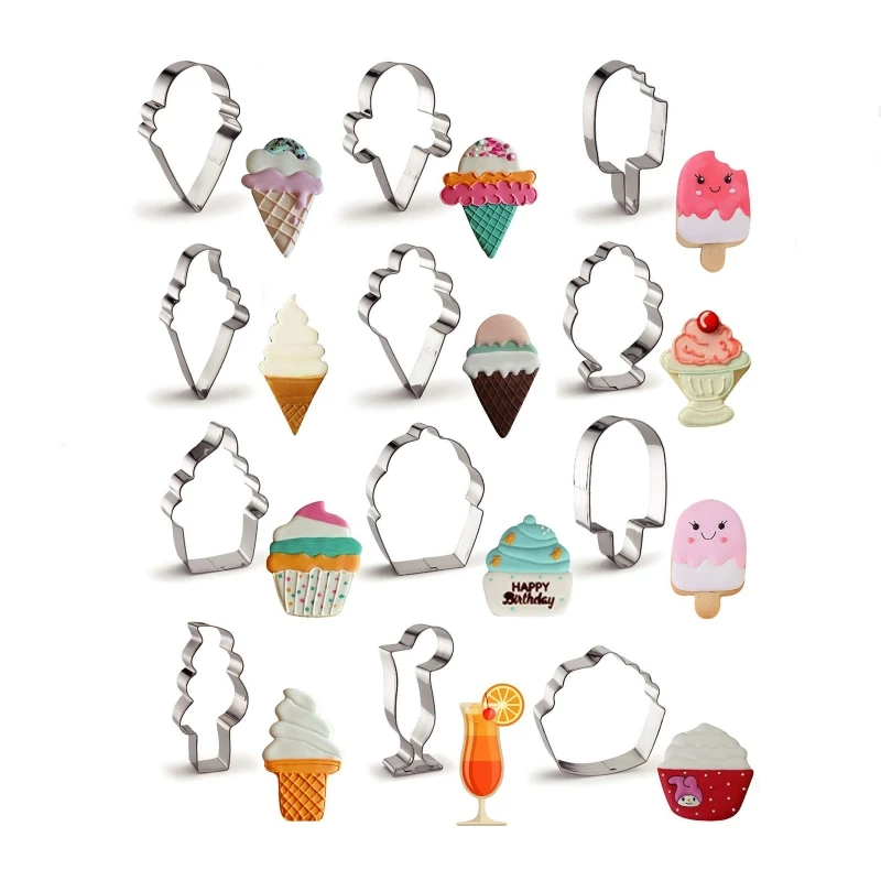 

Ice Cream Shape Cookies Cutter Pastry Tools Stainless Steel Fondant Bakeware