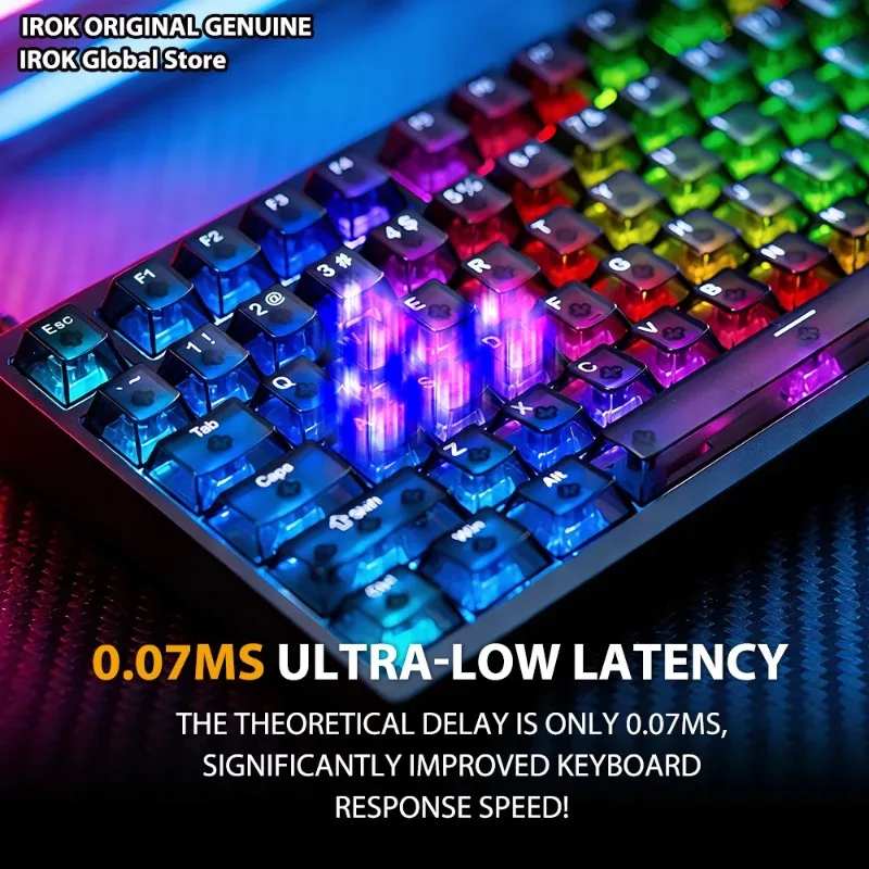 Фото Механическая игровая клавиатура IROK MG75 V2 из алюминия с магнитными переключателями, быстрым откликом 0.07 мс, частотой сканирования 8 кГц, точностью 0.001 мм, 512K сканирующих точек, для геймеров. №4