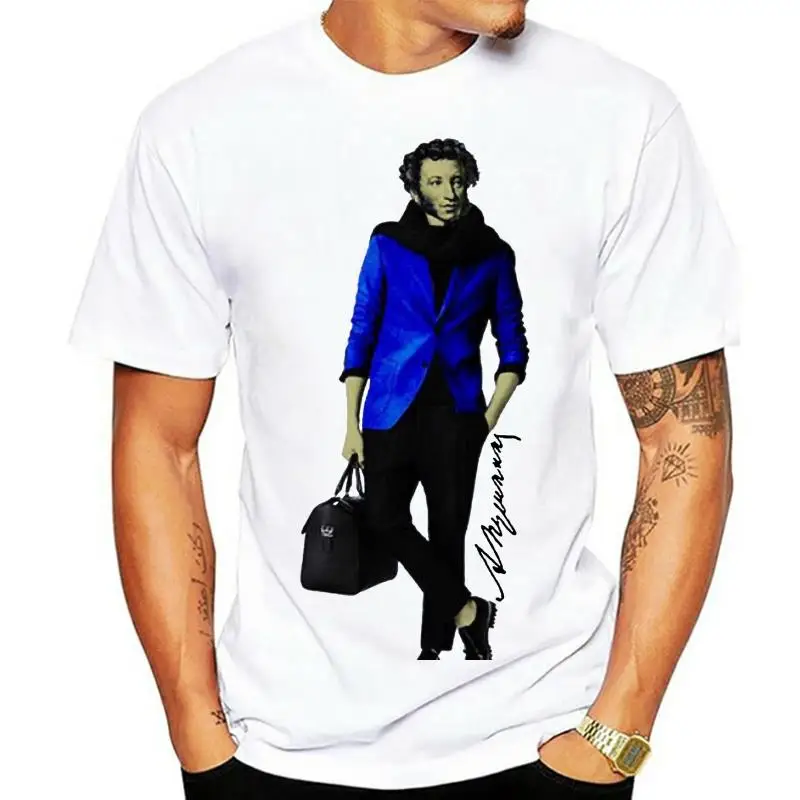 Woment-camiseta con estampado del famoso Poet ruso Alexander Pushkin Cool Casual pride, camiseta Unisex, moda