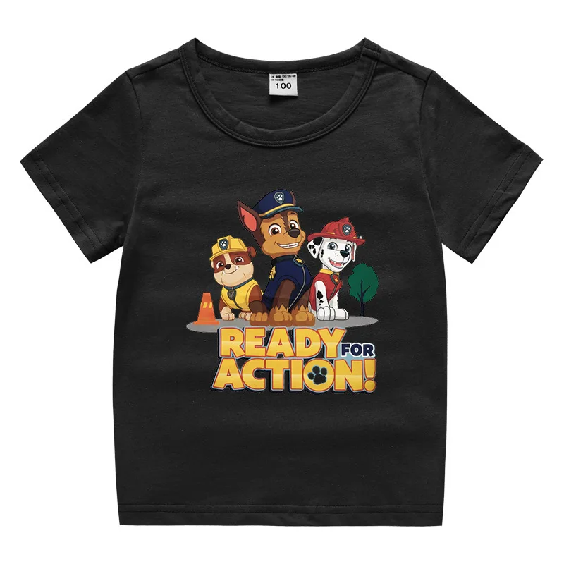 

Paw Patrol Boys T Shirts Summer Cute Cartoon Chase Clothes 100%Cotton Children's Clothing Tops Tees Toddler Baby Girls T-shirts