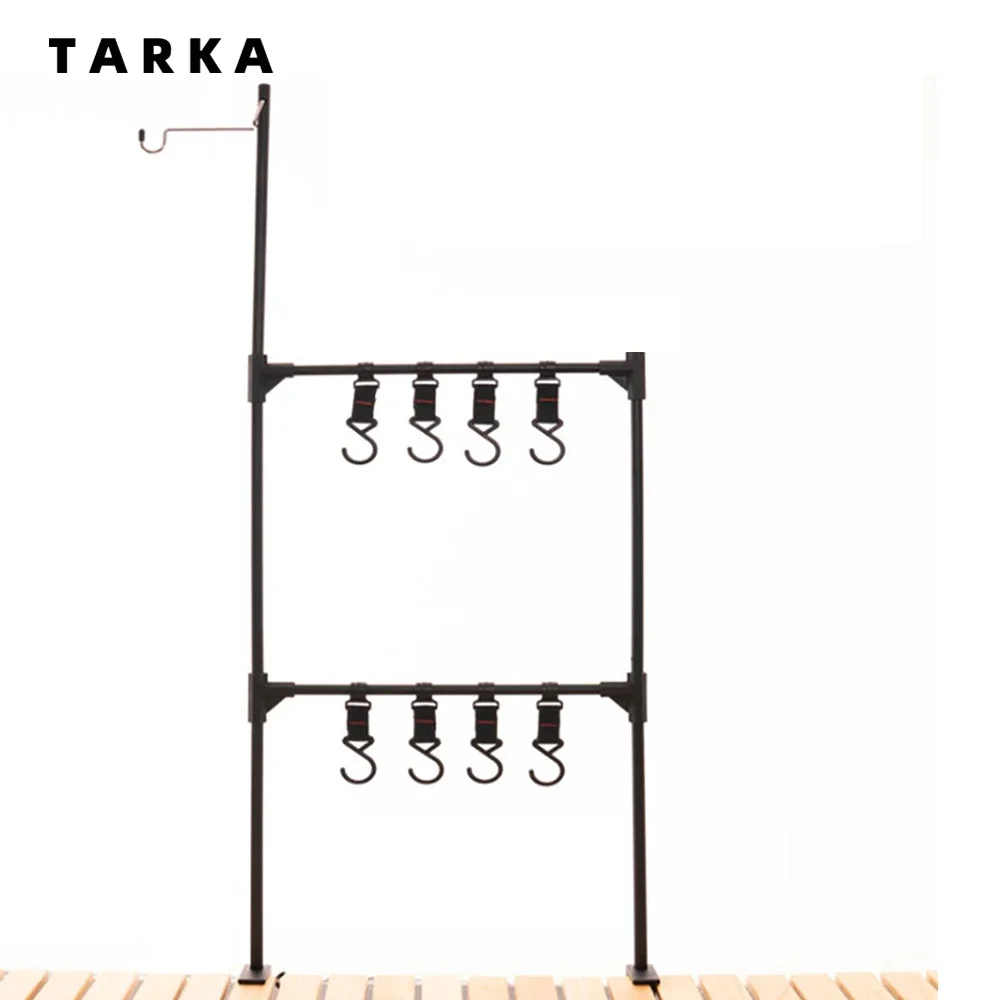 TARKA Camping Shelf Lantern Stand Picnic Tableware Hanging Rack Portable Detachable Aluminium Alloy Light Hanger