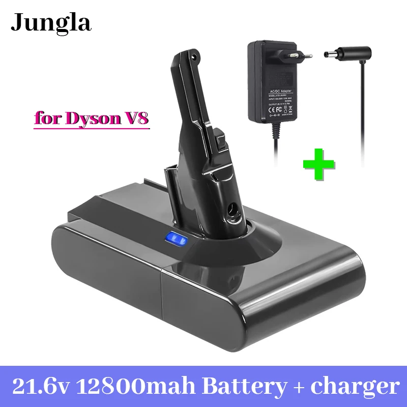 

With charger for DysonV8 12800mAh 21.6V Battery for Dyson V8 Absolute /Fluffy/Animal Li-ion Vacuum Cleaner rechargeable Battery