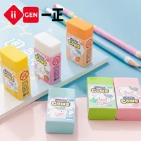 6 pcslot candy color cute cow animal children eraser pencil rubber for students kids reward eraser school stationery supplies