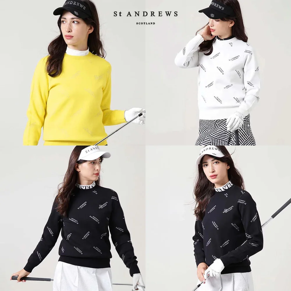 

"Classic Trendy Brand Women's Knitted Sweater! Versatile, Exquisite, High-end, Must-have Item for Autumn Golf, Luxurious!"
