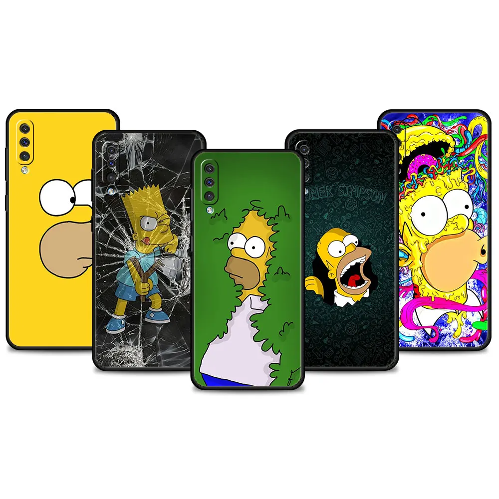 Coque For Samsung A20s A10s A10 A40 Note 20 Ultra 10 A50 A30 A70 A20e M31 M30s A03 A91 M51 Cartoon Yellow Man Simpsons Bag