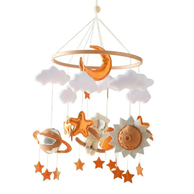 

Baby Rattle Toy Felt Wind Chime Mobile On The Bed Newborn Bed Bell Crib Hanging Toys Soft Moon And Stars Infant Crib Bebe Toys