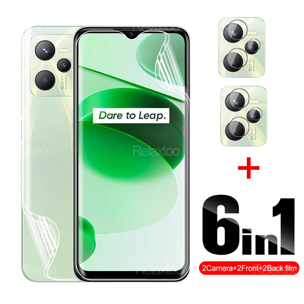 

6in1 Hydrogel Protective Soft Film For Oppo Realme C35 Full Coverage Screen Film Realmy C 35 RealmiC35 Camera Protective Glass