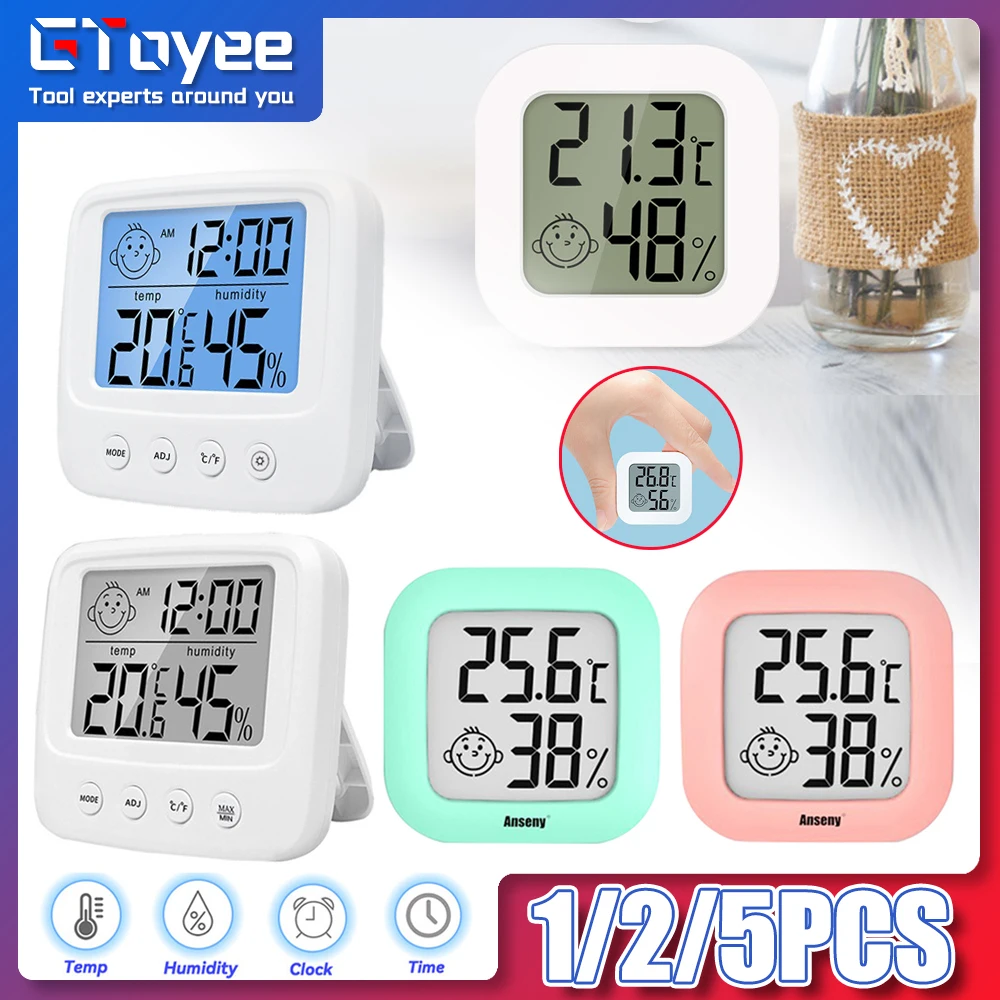 

Электронная цифровая метеостанция Smiley, комнатный измеритель влажности и температуры с ЖК дисплеем