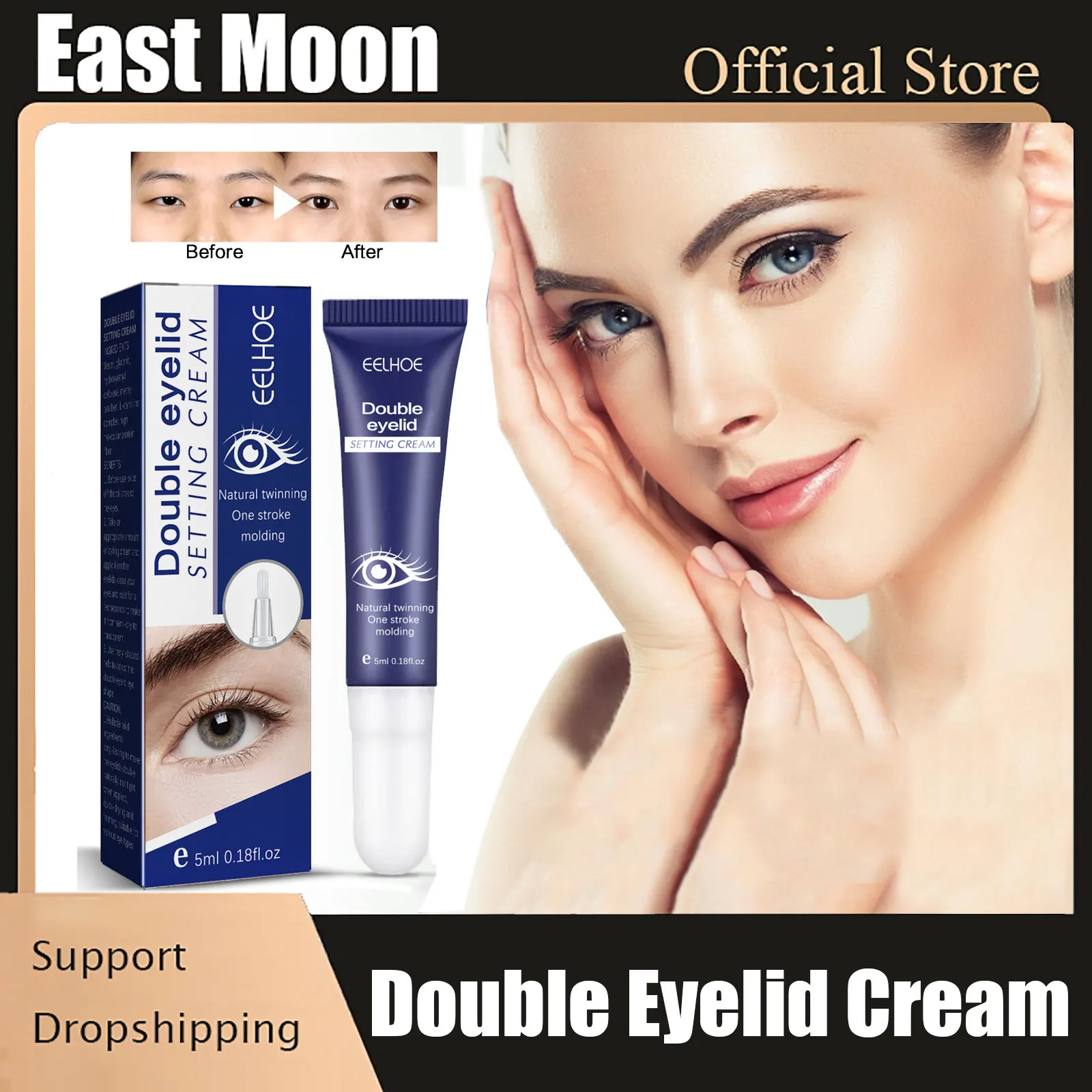 

Double Eyelids Styling Cream Eye Shaping Lift Natural Eyelid Glue Pen Waterproof Long Lasting Invisible Double Eyelids Glue