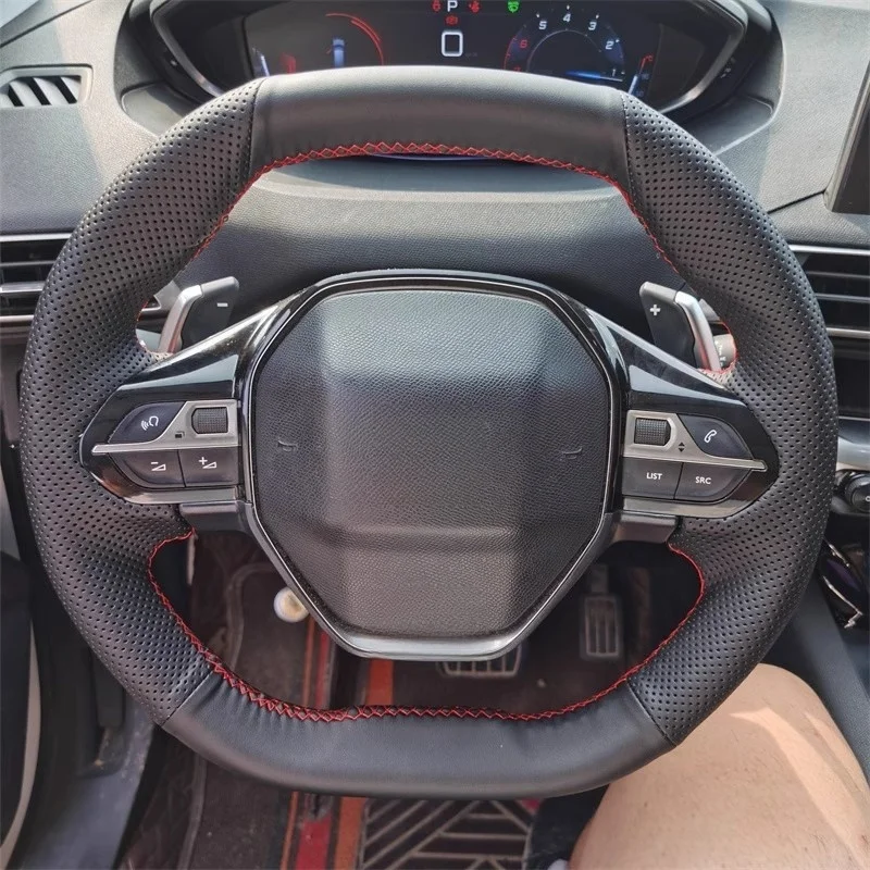 

Чехол на руль автомобиля из микрофибры для Peugeot e-208 508 208 3008 4008 5008 2016-2020, автомобильные аксессуары для салона автомобиля