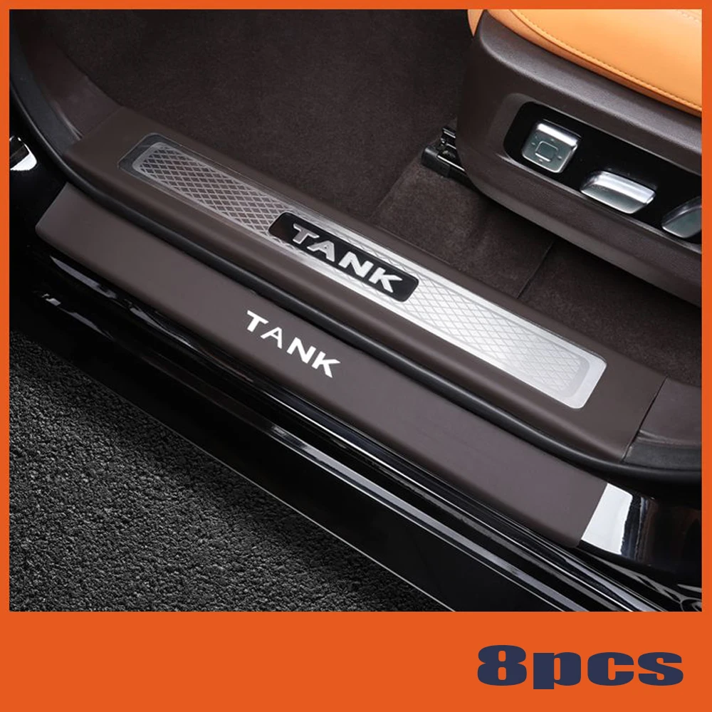 

Для GWM Great Wall Tank 500 2022-2025 салон автомобиля дверь Добро пожаловать порог чехол из искусственной кожи наклейки авто модифицированные аксессуары