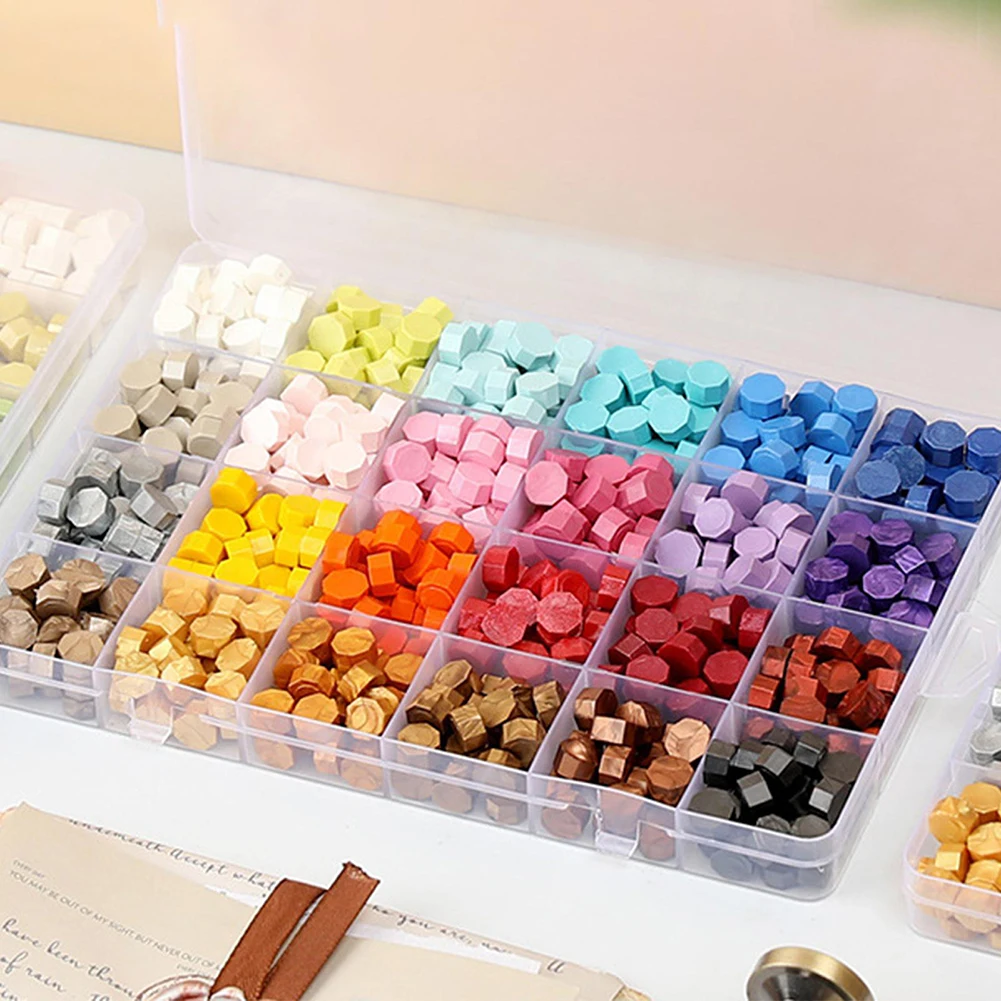 

Sealing Wax Box 24 Colors Wax Seal Stamp Beads For Vintage Fire Paint Seal Craft Envelope DIY Invitation Sealing Wax Stamp